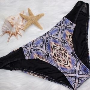 MINKPINK Snake Print Mesh Bikini Bottoms